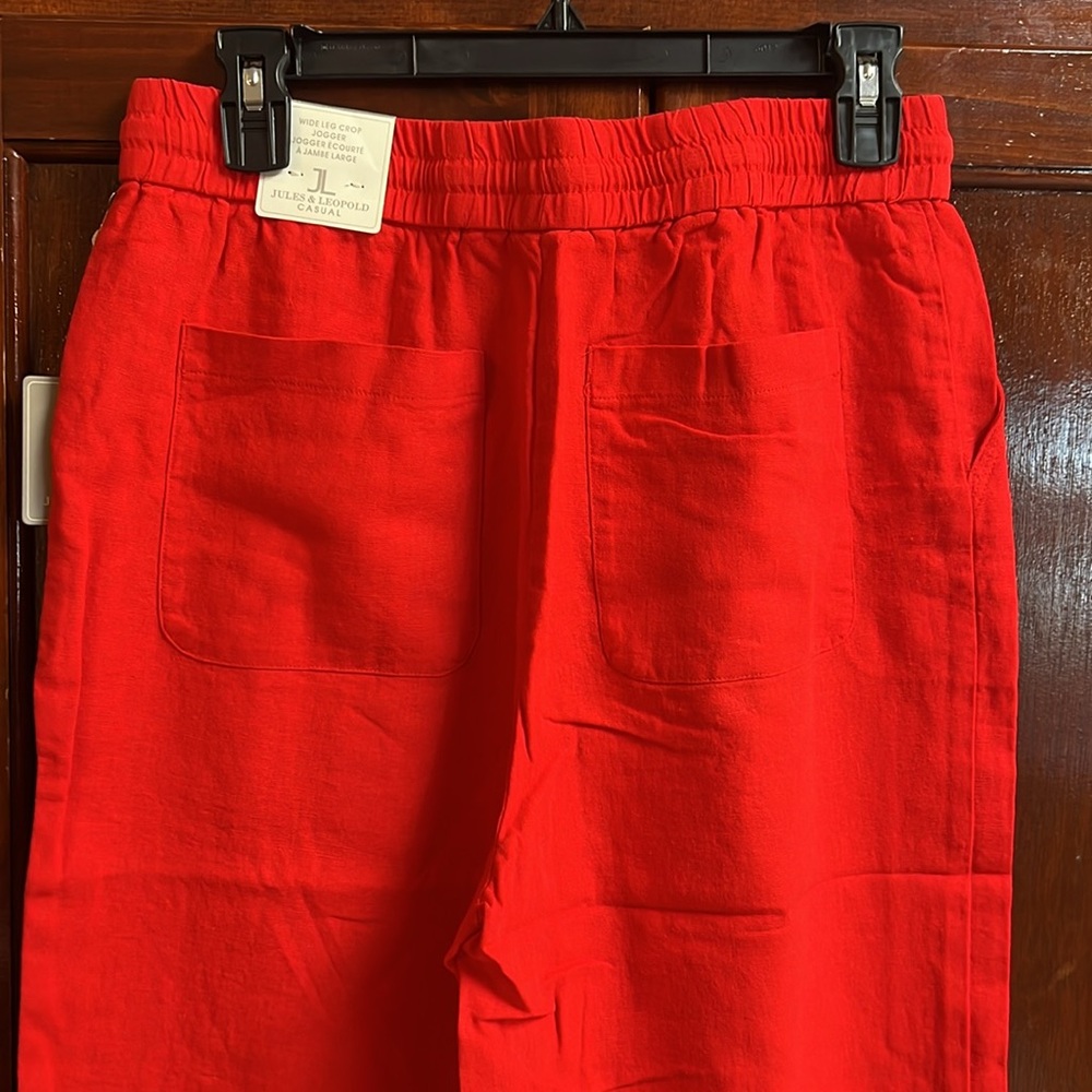 Women size medium Jules & Leopold brand true red linen rayon garment - Picture 4 of 4